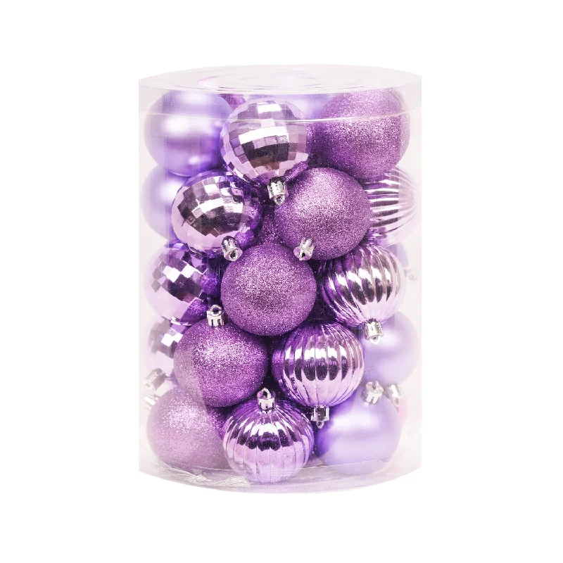 Set of 34 Premium Baubles - 6cm (Lavender)