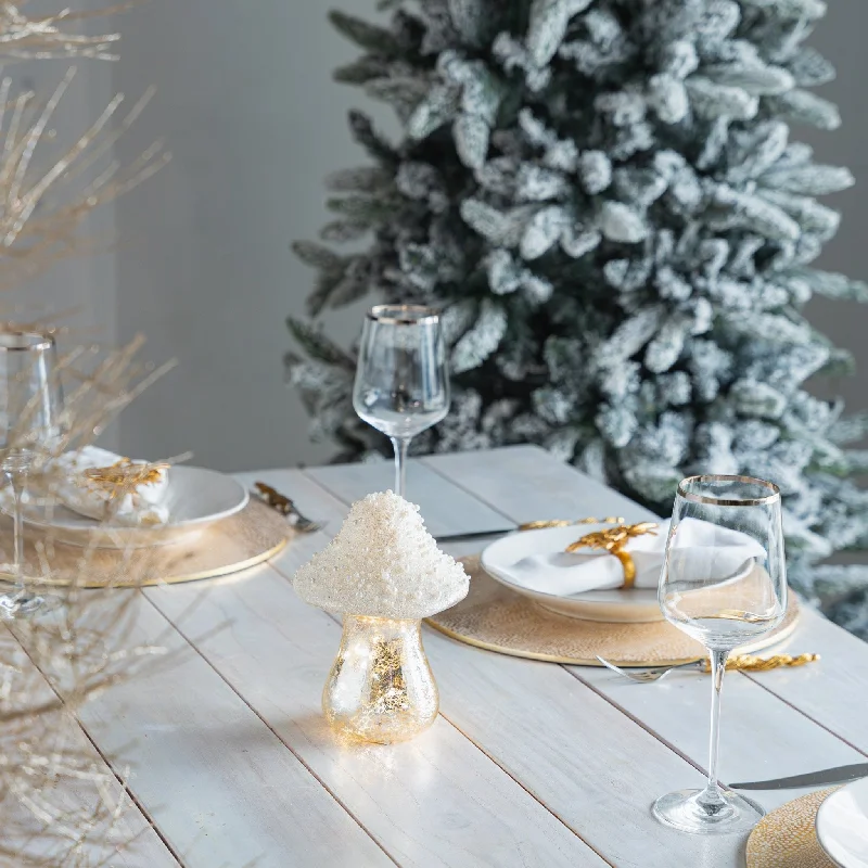 Silver LED Festive Mushroom Table Top