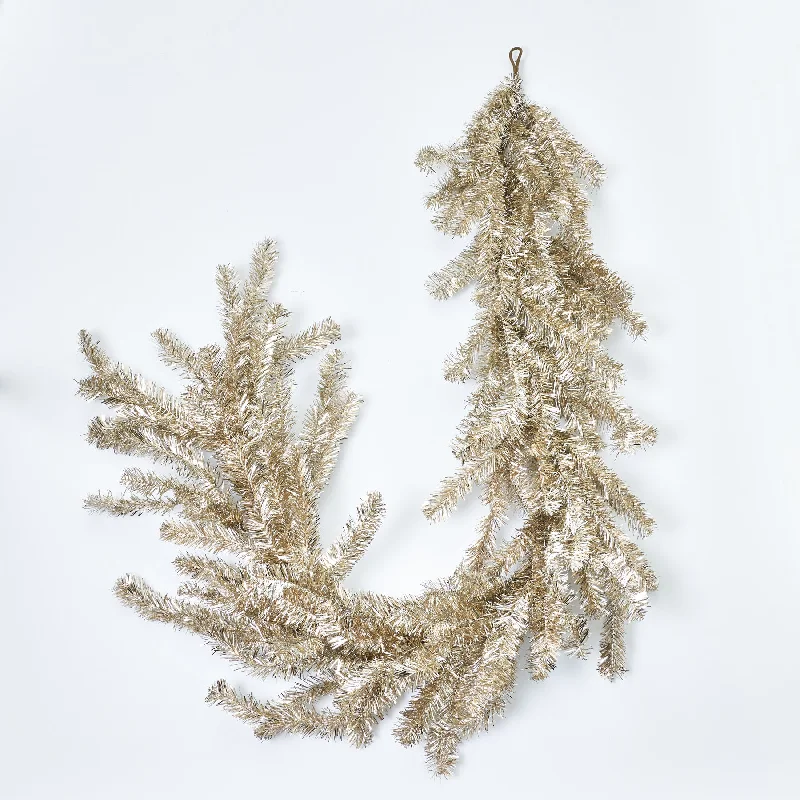 Silver & Gold Metallic Soft Touch Tinsel Christmas Garland Glitzy New Year's Holiday Party Decor