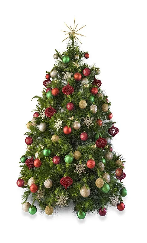 'Traditional' real decorated Christmas Tree - Hire