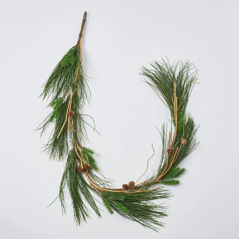 Wispy Scotch Pine & Pinecone All Season Garland Table Runner