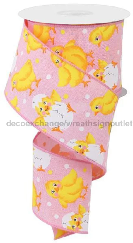 2.5"X10Yd Baby Chicks On Royal Light Pink/Multi RGE109015