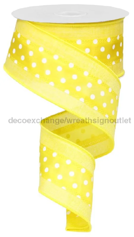 2.5"X10Yd Polka Dot W/Royal Yellow/White RG813829