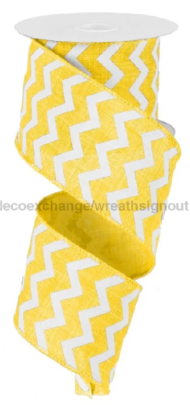 2.5"X10Yd Small Chevron/Royal Yellow/White RG101929