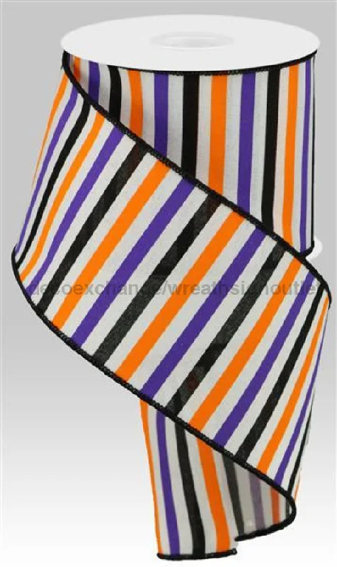 4"X10Yd Horizontal Stripe/Royal White/Orange/Purple/Black RGA121527