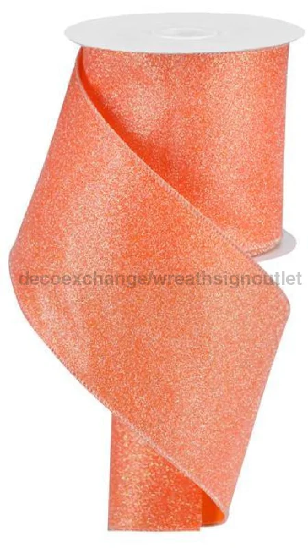 4"X10Yd Iridescent Glitter On Satin Orange/Iridescent RGA181820