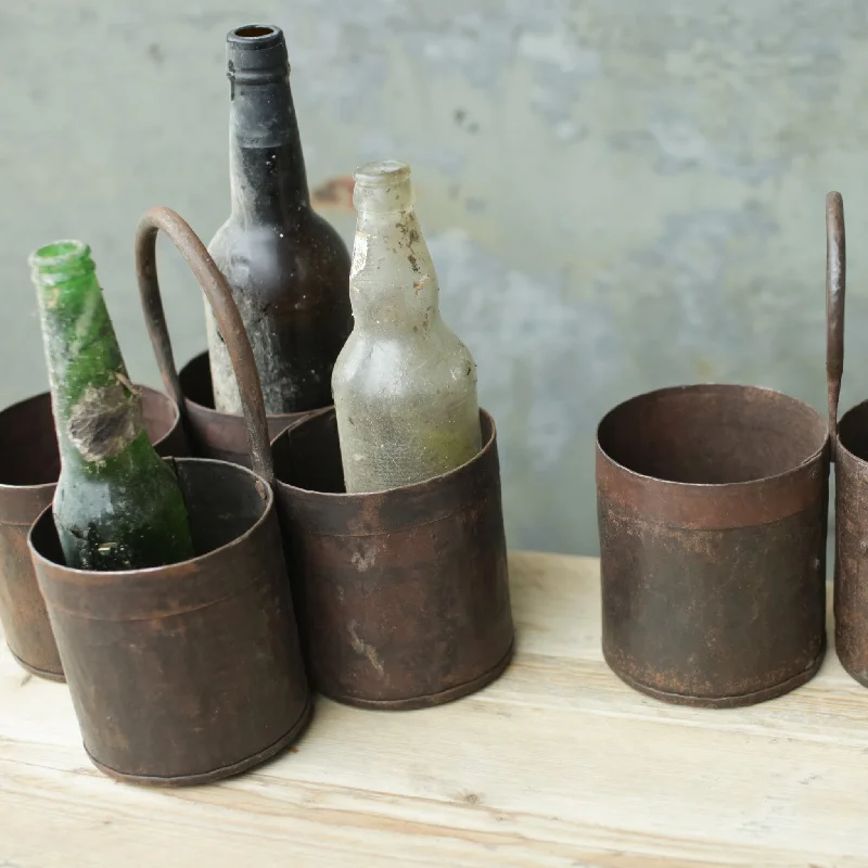 Metal Storage Pot or Bottle Holder - Three Sizes