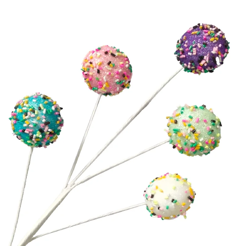 Multi Color Candy Balls with Sprinkles Pick