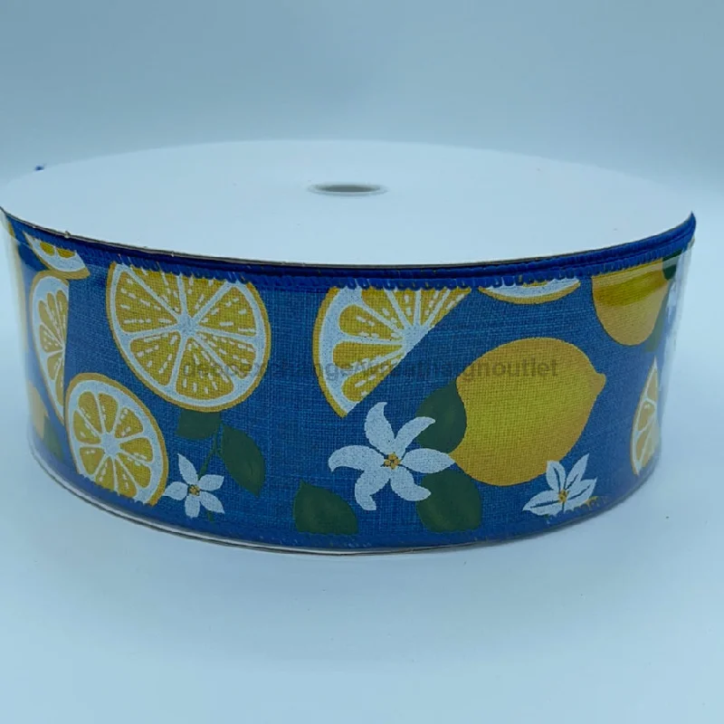 Ryl Bl Linen/Lemons-Flwrs, 2.5"X50Y 841-40-221