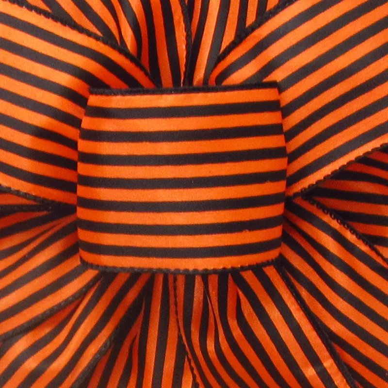 Wired Cabana Stripes Orange & Black Ribbon (#40-2.5"Wx10Yards)