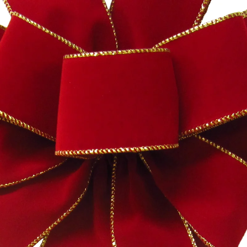 Wired Indoor Outdoor Berry Red Velvet Ribbon (#40-2.5"Wx10Yards)