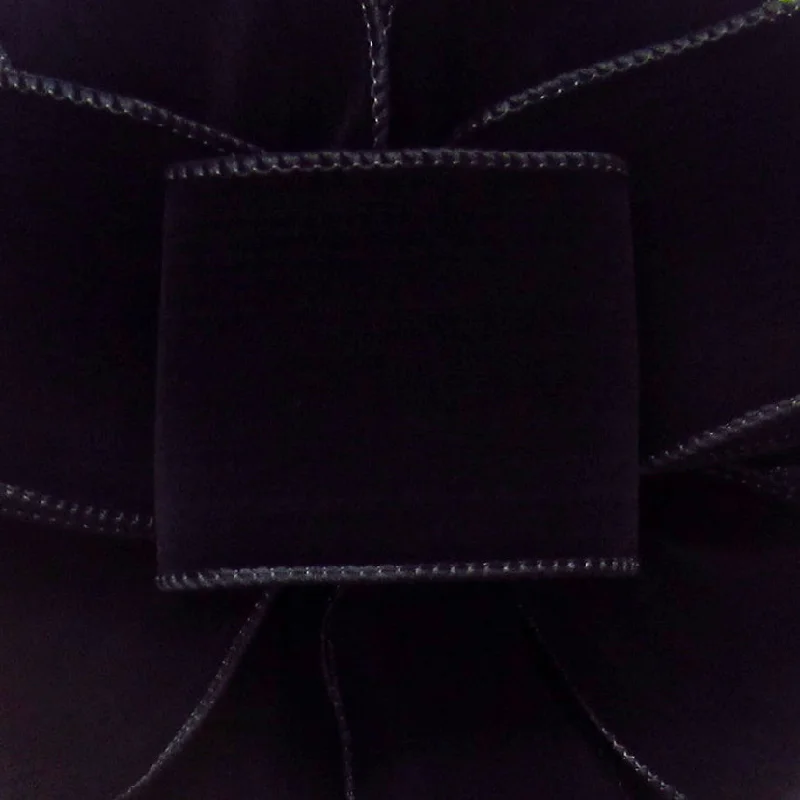 Wired Indoor Outdoor Black Velvet Ribbon (#40-2.5"Wx10Yards)