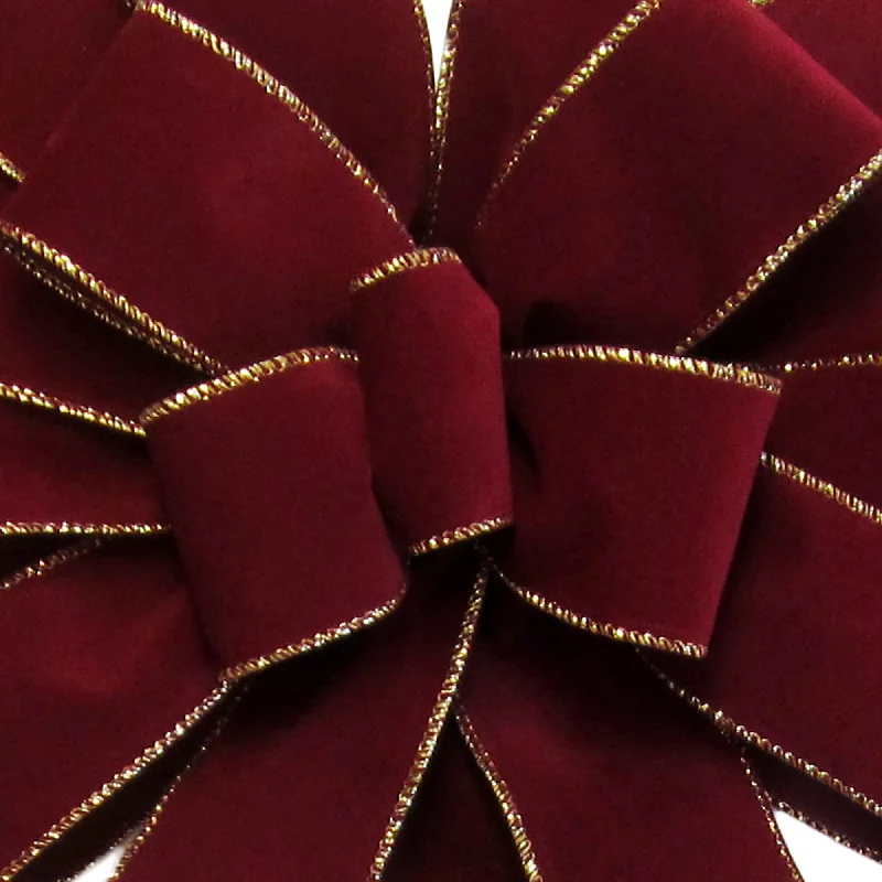 Wired Indoor Outdoor Burgundy Velvet Ribbon (#40-2.5"Wx10Yards)